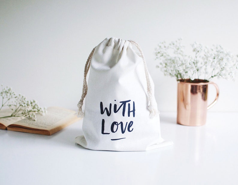 With Love Canvas Gift Bag Etsy