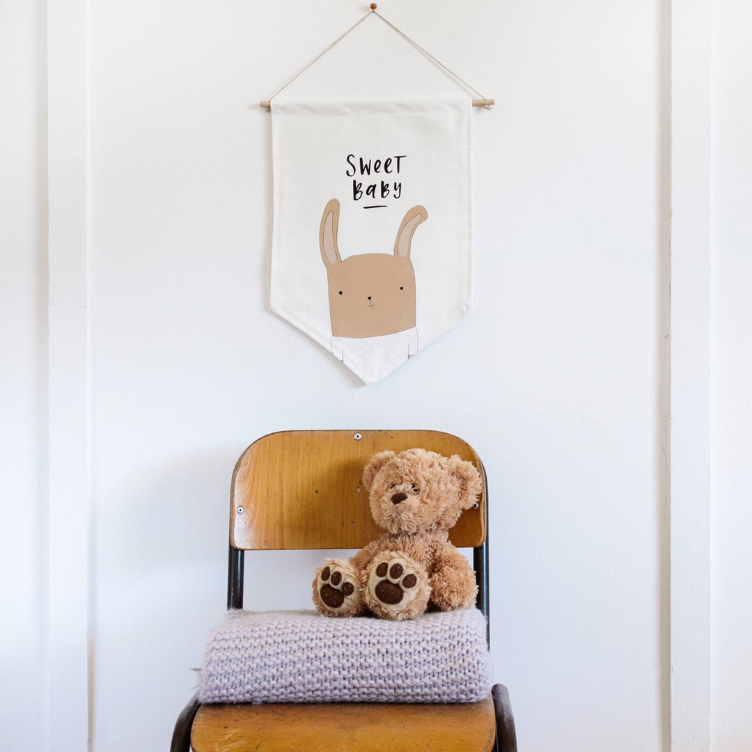 Sweet BABY Rabbit Wall Flag Fabric BANNER Wall Hanging - Etsy