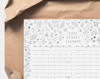 2026 Yearly Wall Planner Calendar A1 Size