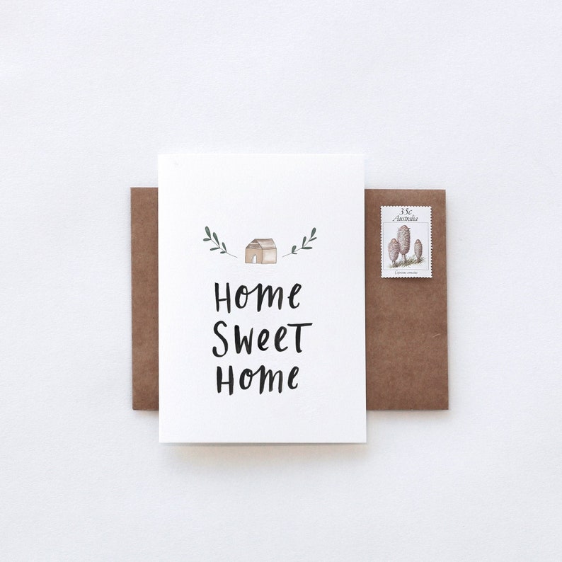 Home Sweet Home NEW HOUSE Illustrated HOUSEWARMING Greeting Card image 1