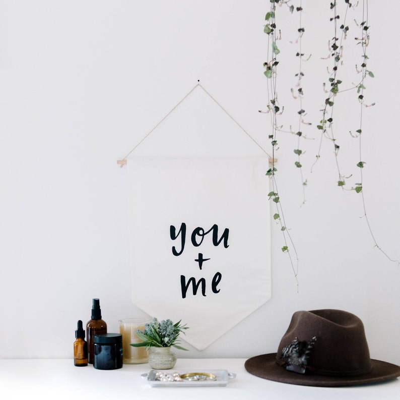 You and Me Wall Flag Fabric BANNER Wall Hanging Etsy
