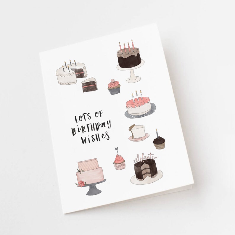 Lots of Birthday Cake FUN Illustrated Greeting Card image 4