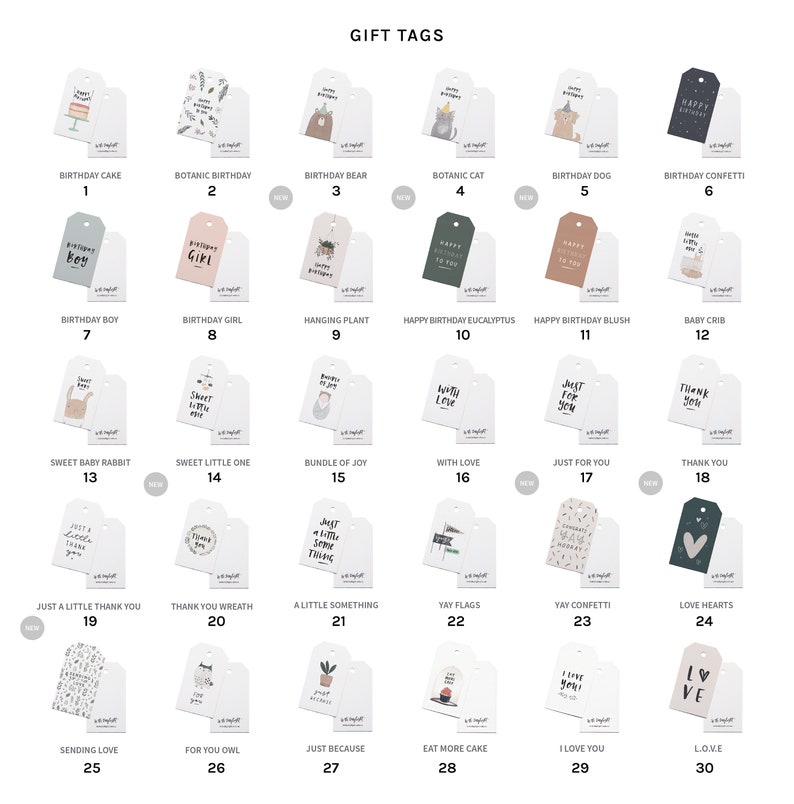 THANK YOU Gift Tag Set of 5 Just a Little Thank You Paper Etsy