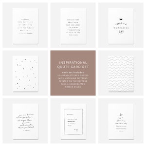 Inspirational Quote Card Set And Wooden Stand | Affirmation Cards | Mindfulness Cards image 9