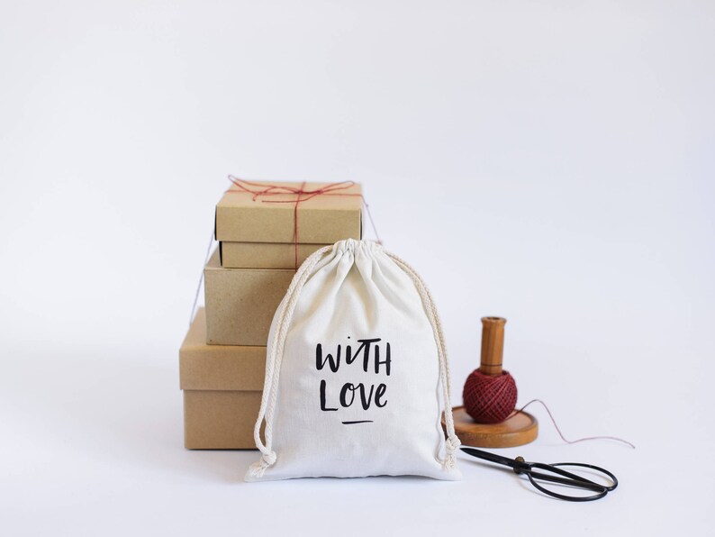 With Love Canvas Gift Bag Etsy