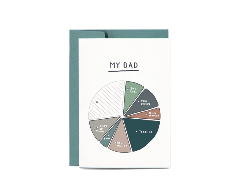 My Dad A Pie Chart Illustrated FATHER'S DAY Greeting Card image 1