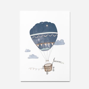 Hot Air Balloon Adventure Kids Decor ILLUSTARTED Art Print A3