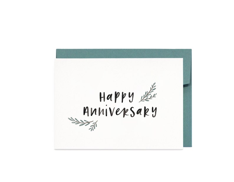 Happy Anniversary Hand Lettered Typographic LOVE Greeting Card image 2