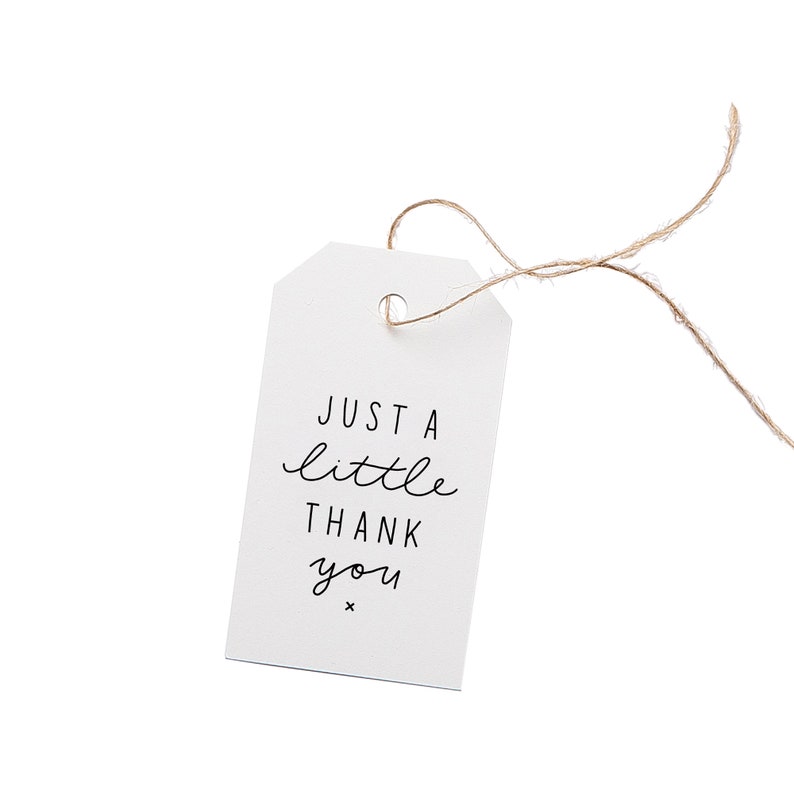 THANK YOU Gift Tag Set of 5 Just a Little Thank You Paper Etsy