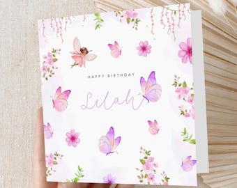 Personalised Mermaid Birthday Card | Pastel Under The Sea Ocean Theme (6x6 Luxury Card)