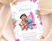 Editable Stitch Birthday Invite | Stitch Invitation | Girls Party | Digital Download | Girls Party Decor | Printable Invitation