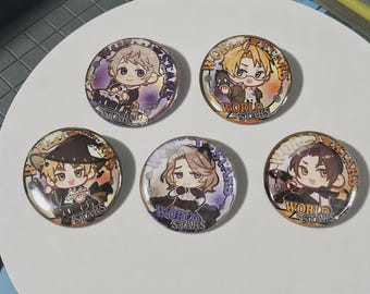 Hetalia-badge, set buttonpins van de Asmogendheden, Italië, VK, Frankrijk, Rusland, Duitsland