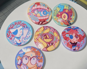アメイジング・デジタル・サーカス ボタンピンセット、TADC ジャックス、ポムニ、ラガサ、キンガー、ギャングル、ズーブル、ケイン