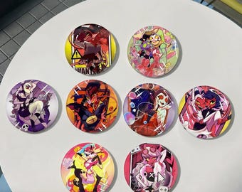 Helluva Boss Button Pins Set, Blitzo Stolas Badge Charm