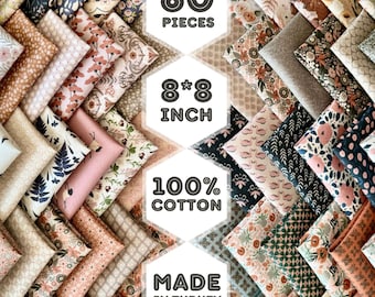 60 Stück 8 x 8 Zoll Baumwollstoff Quadrate, Patchwork Quilten Bündel, Rosa Nähmaterial