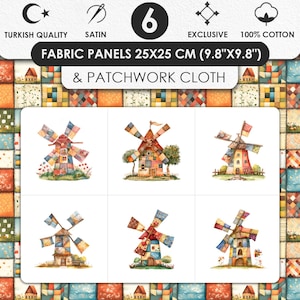 Paneles de tela de saten 100% algodon, piezas de patchwork de molino para acolchado 25x25 cm