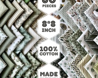Baumwoll Stoff Quadrate, Erdfarben Quilt Bündel, Patchwork Nähset