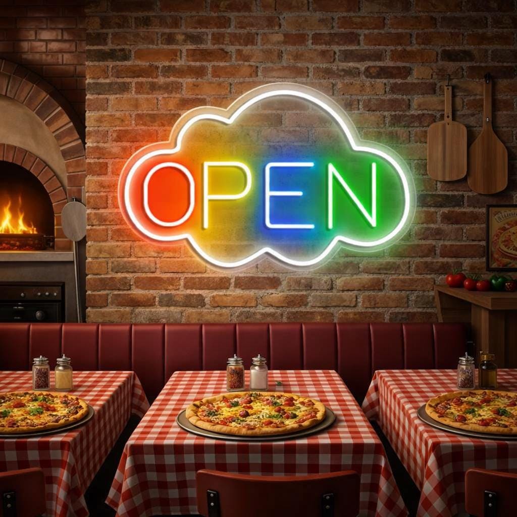 Custom Open Neon Sign, Modern Open Sign, Open Led Light up Sign ...