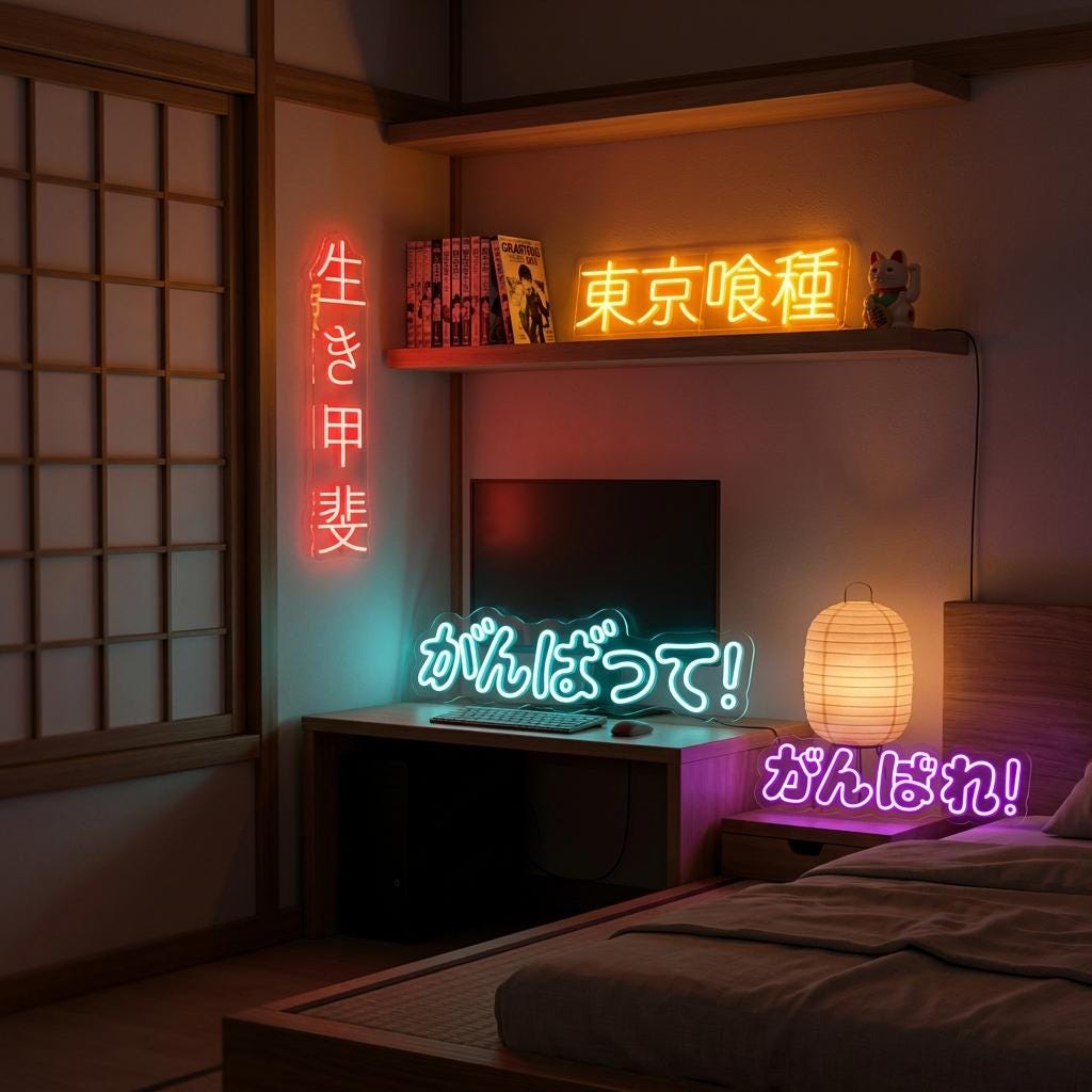 Custom Japanese LED Neon Sign, Personalized Kanji Neon Sign