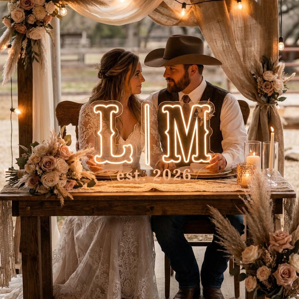 Custom Initials Wedding Sign