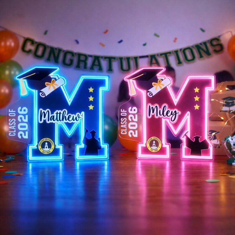 Custom Graduation Neon Sign,congrats Grad Neon Sign,personalized Grad ...