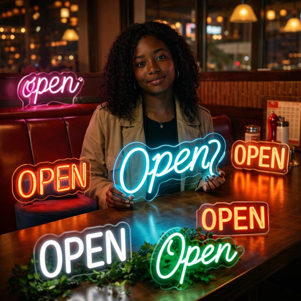 Custom Open Neon Sign, Modern Open Sign, Open Led Light up Sign ...