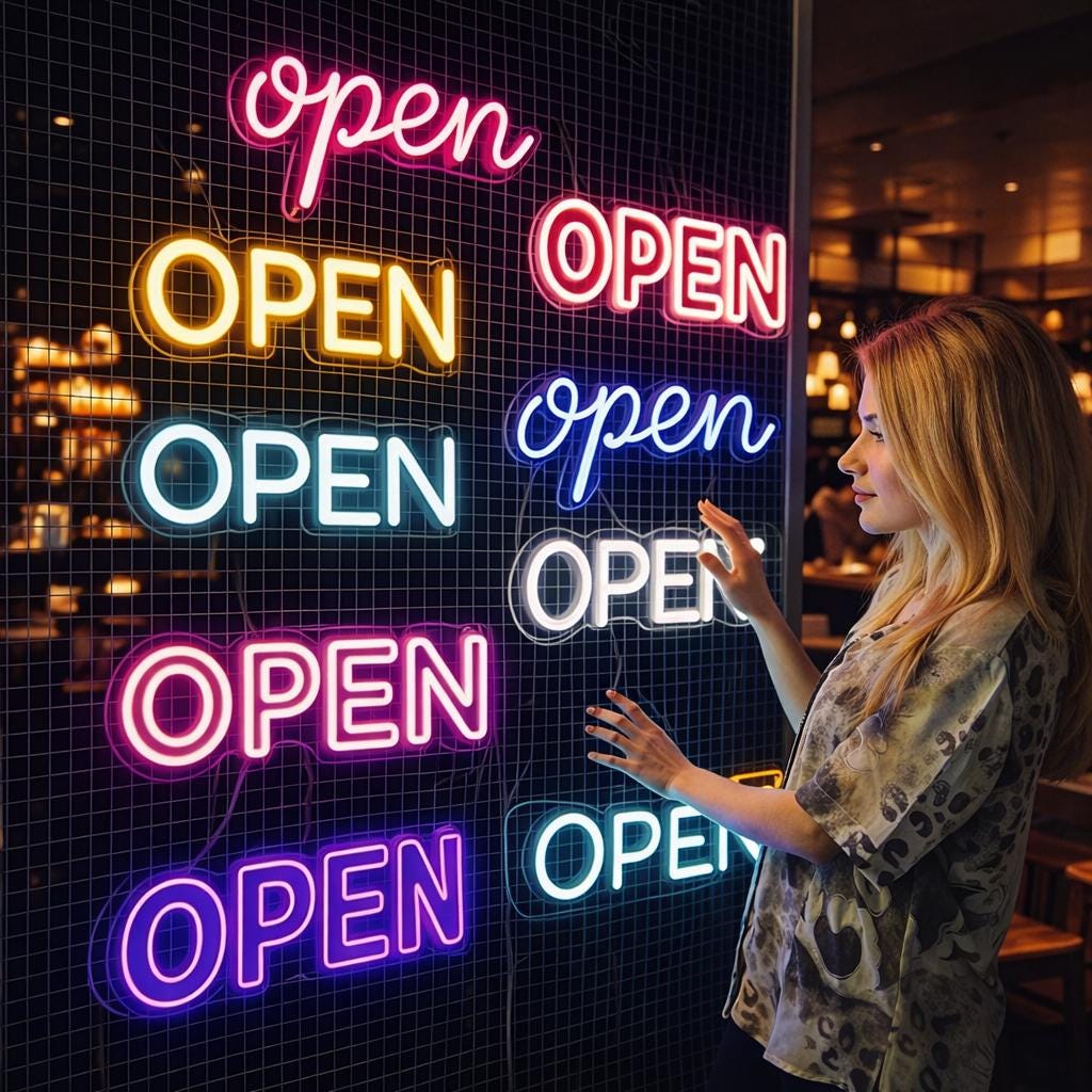 Custom Open Neon Sign, Modern Open Sign, Open Led Light up Sign ...
