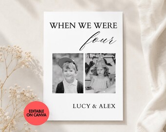 When We Were Photo Table Numbers Template, Editable on Canva (Digital Download)