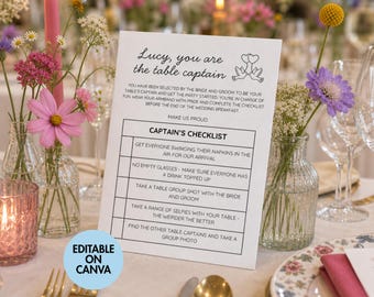 Wedding Table Captains Game, Guest Icebreaker, Wedding Table Game (Digital Download)