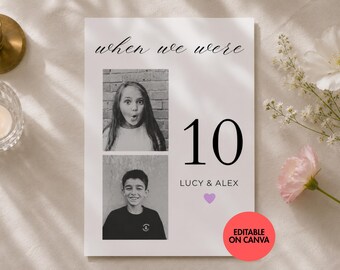When We Were Wedding Table Numbers, Minimalist Editable Canva Template (Digital Download)