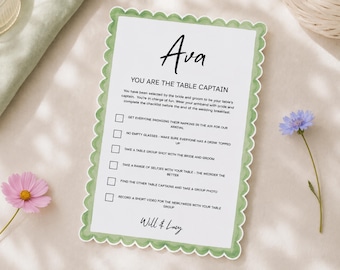Wedding Table Game | Table Captains Checklist Card | Guest Icebreaker Activity | Canva Template