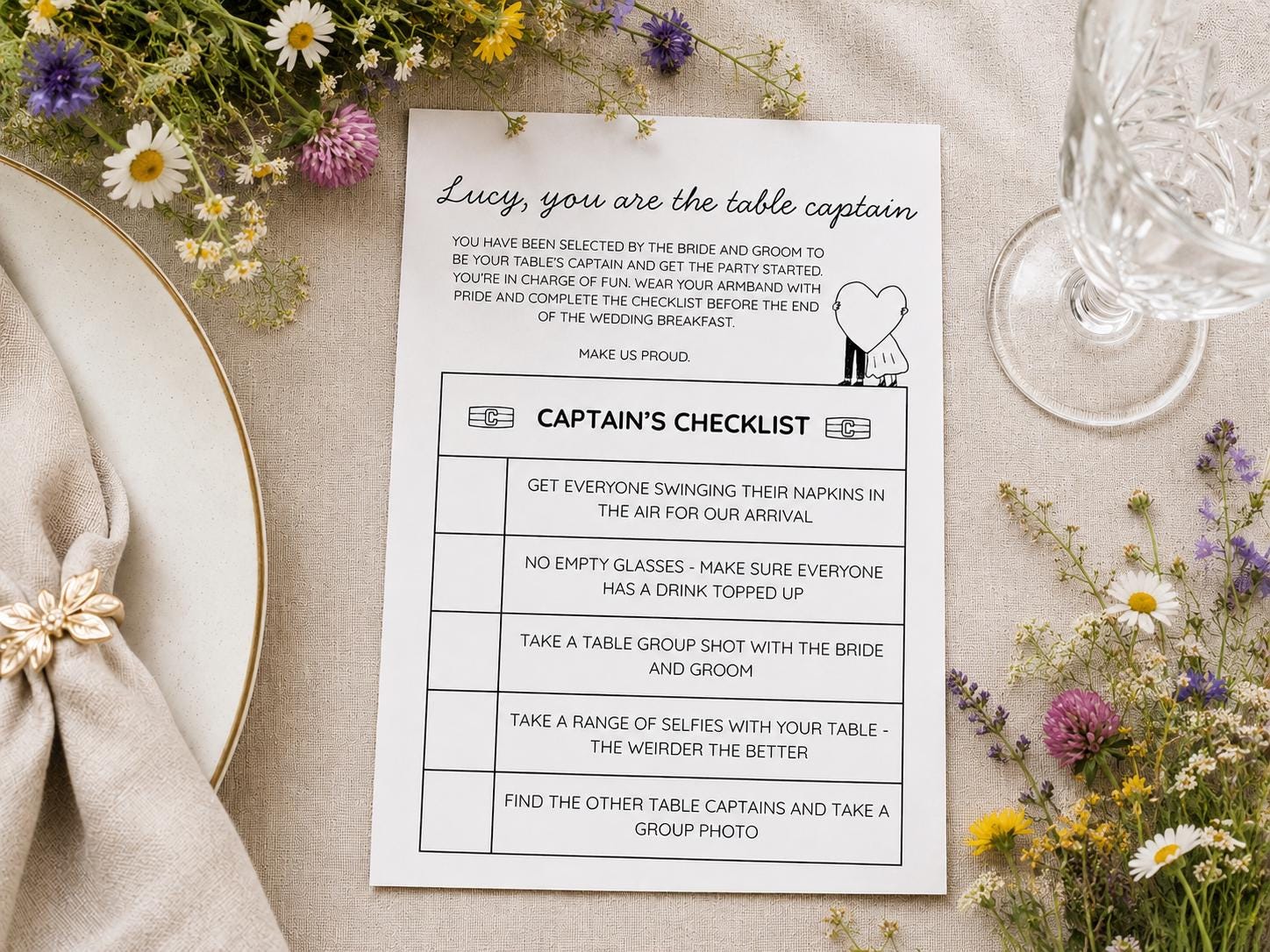 Table Captain Visual Wedding Table Captains Game, Interactive Reception Icebreaker (digital ...