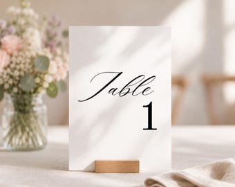 Minimalist Wedding Table Numbers, Canva Template (Digital Download)