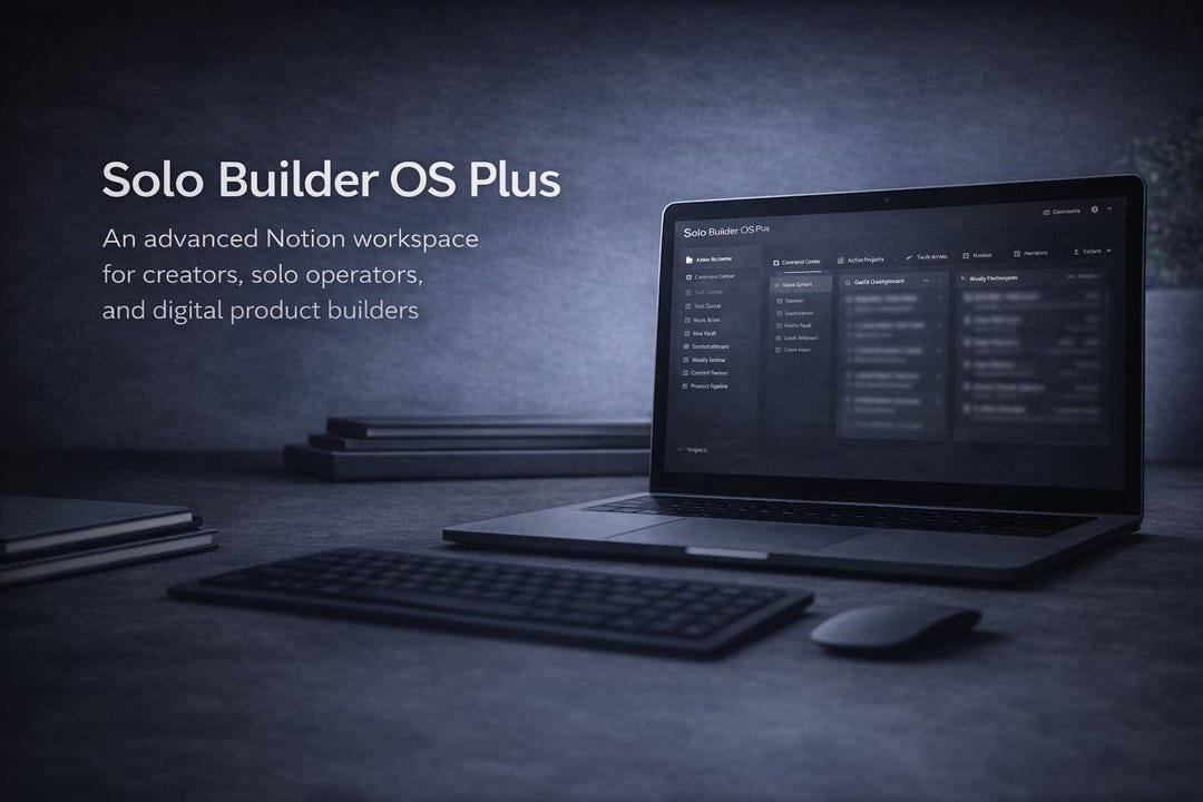 Solo Builder OS Plus Notion Template, Project and Task Planner, Weekly ...