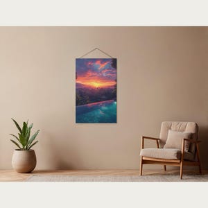 Bali Sunset Wall Art Printable, Infinity Pool Poster, Bali Indonesia Print, Tropical Wall Decor, Luxury Travel Poster, Digital Download