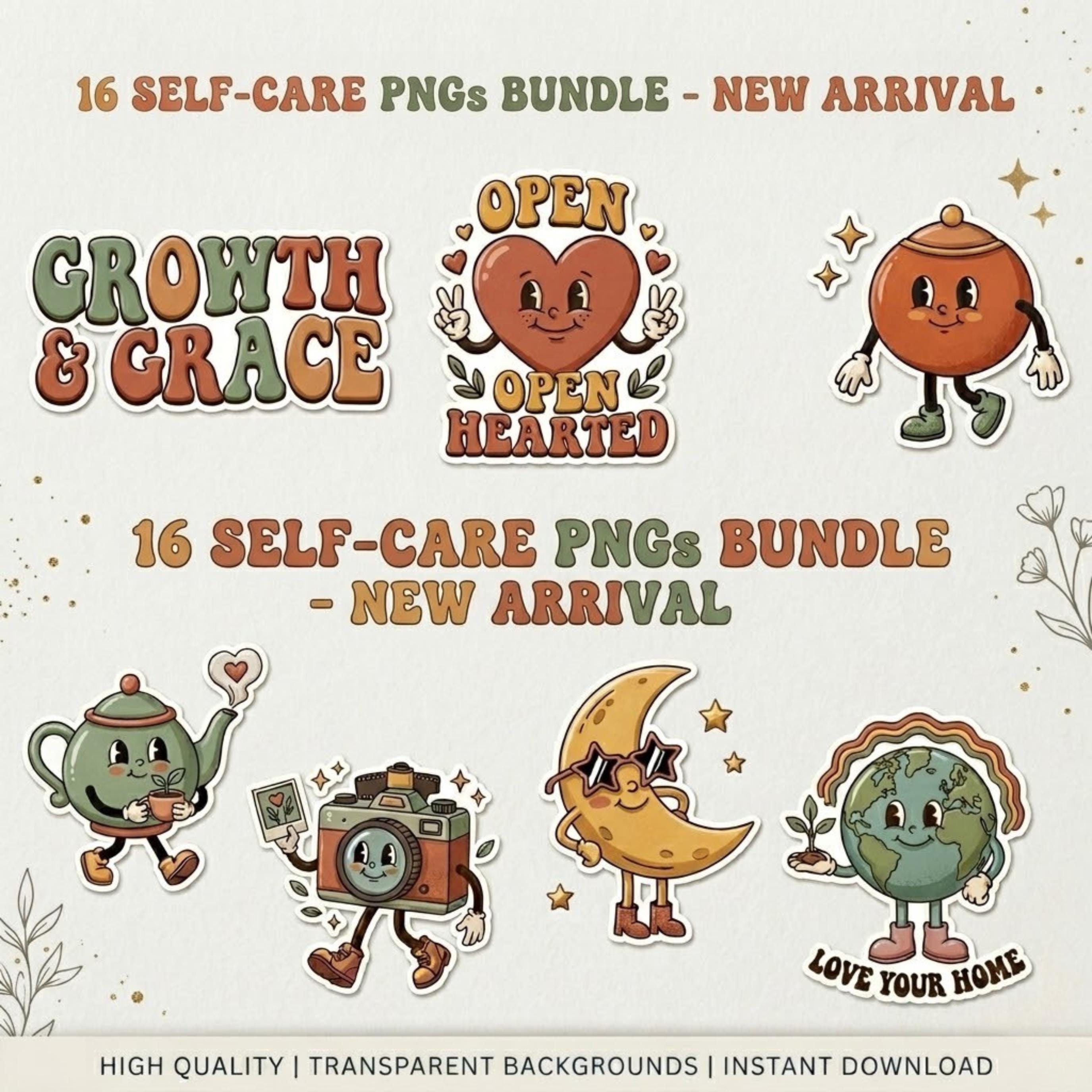 16 Self Care PNG Bundle, Cute Mental Health Clipart, Positive ...