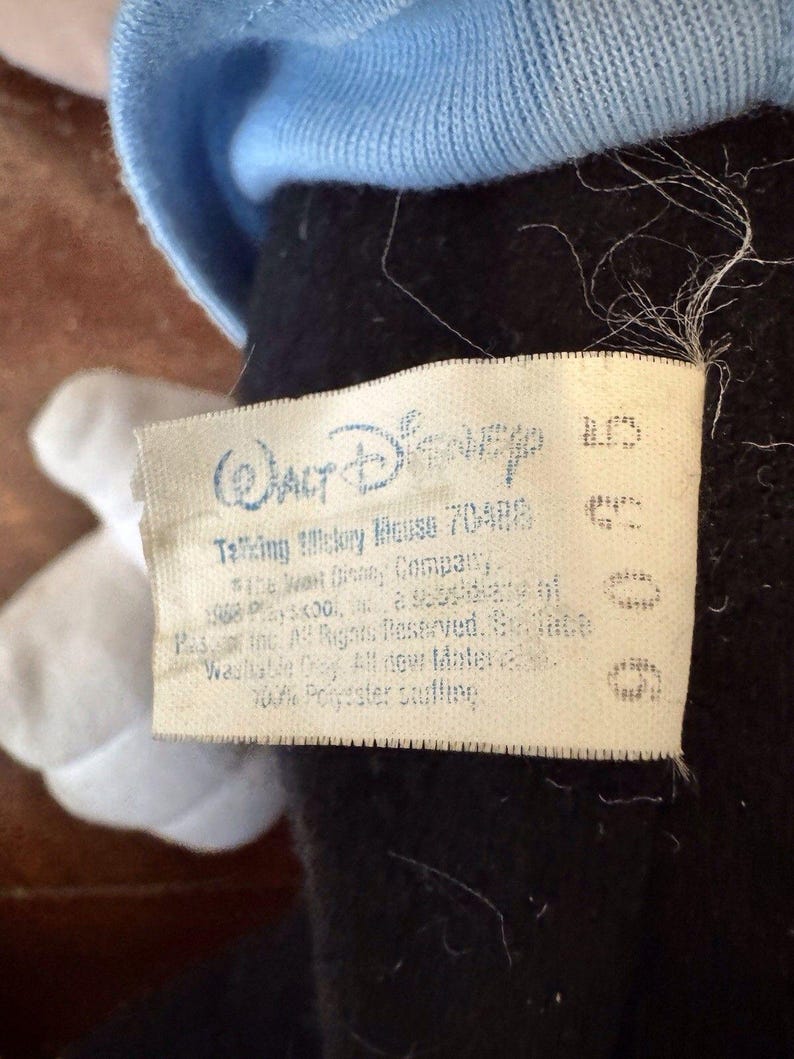 20" VTG 1988 Playskool Disney Large Mickey Mouse Pull String SQUEAKS Plush Doll image 9