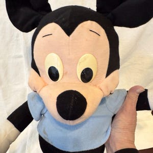 20" VTG 1988 Playskool Disney Large Mickey Mouse Pull String SQUEAKS Plush Doll image 6