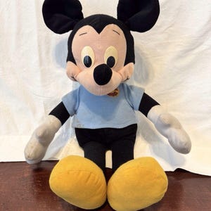 20" VTG 1988 Playskool Disney Large Mickey Mouse Pull String SQUEAKS Plush Doll image 1