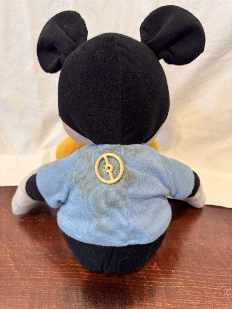 20" VTG 1988 Playskool Disney Large Mickey Mouse Pull String SQUEAKS Plush Doll image 3