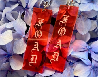 F.O.A.D. neon pink dangly earrings