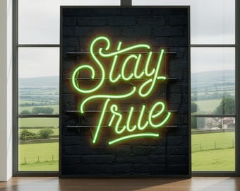 Neon Inspiration Wall Art Print – Modern Typography Poster, Motivational Quote Artwork, Electric Green Decor