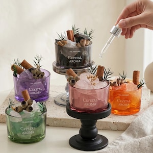 Crystal Diffuser Cup, Passive Aroma Diffuser with Natural Crystals, Choose Your Crystal, Room Desk Decor, Oil Not Included