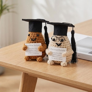 Cute Crochet Potato, Personalized 2026 Graduation Plush, Handmade Grad, Funny Emotional Support Desk Toy, College High School Senior Gift