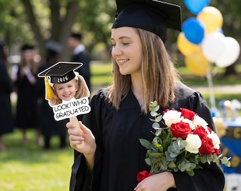 Custom Graduation Face Fan, Personalized Childhood Photo Fan, Funny Class of 2026 Grad Gift, Party Favor, Senior Photo Prop,Graduation Decor