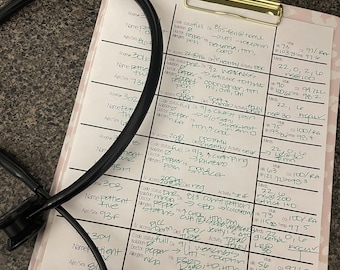 Stay organized 6 patient Nurse report sheet
