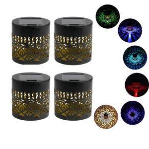 Solar Mandala Lights Outdoor, Color Changing Projection Wall Fence Light, Waterproof Solar Powered for Garden Patio Yard Deck Decor