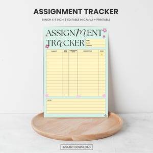 Schüler Aufgabe Tracker Vorlage | Studienplaner (Digitaler Download)