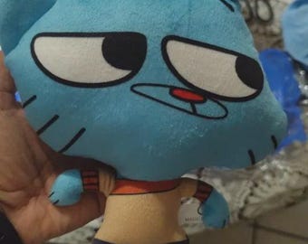 Blue Big Eyed Cat Plush Toy – Cute Soft Kawaii Stuffed Animal, Aesthetic Cat Plushie Gift for Kids