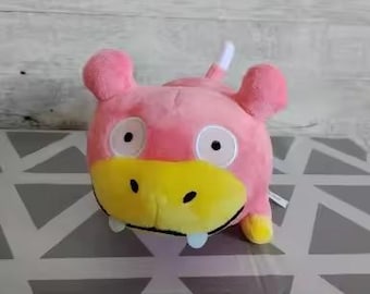 Slowpoke Inspired Plush Toy, Cute Pink Creature Plushie, Kawaii Stuffed Animal, Soft Cozy Plush Doll, Gift for Fans & Kids